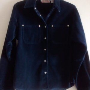 Velvet Long Sleeve Button Down Shirt